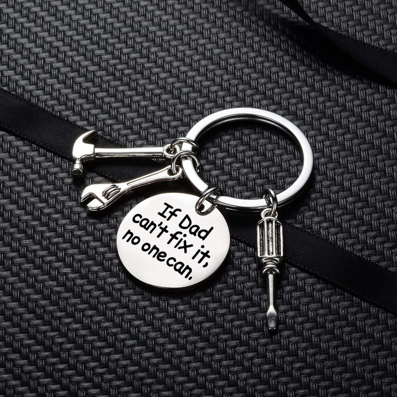 YEEQIN If Dad Can't Fix It No One Can Screwdriver Wrench Hammer Key Chain Ring Tool Charms Keychain Key Chain Gift for Dad - Image 4